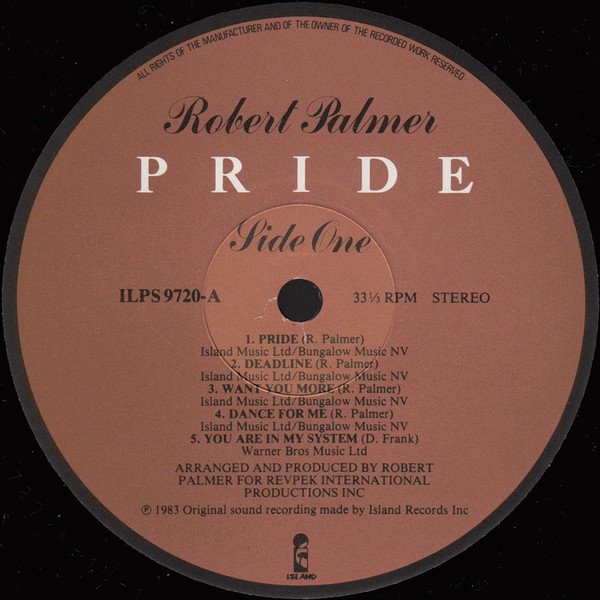 Robert Palmer - Pride (LP, Album) - Image 3