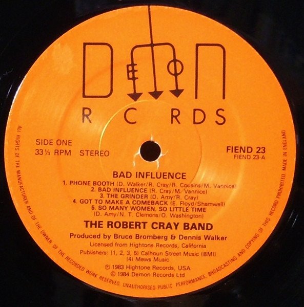 The Robert Cray Band - Bad Influence (LP, Album) - Image 3