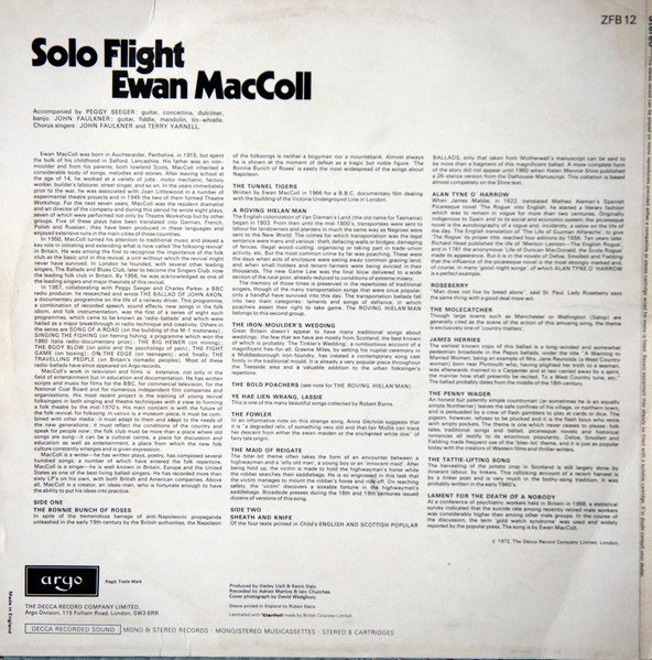 Ewan MacColl - Solo Flight (LP) - Image 2