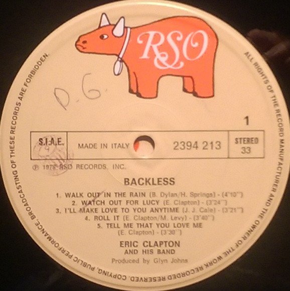 Eric Clapton - Backless (LP, Album, Gat) - Image 3