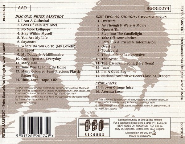 Peter Sarstedt - Peter Sarstedt / As Though It Were A Movie (2xCD, Comp, RM) - Image 2