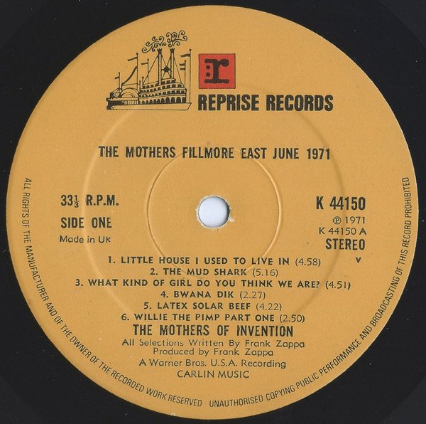 The Mothers - Fillmore East - June 1971 (LP, Album, RE) - Image 3