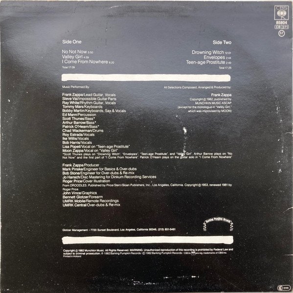 Zappa* - Ship Arriving Too Late To Save A Drowning Witch (LP, Album) - Image 2