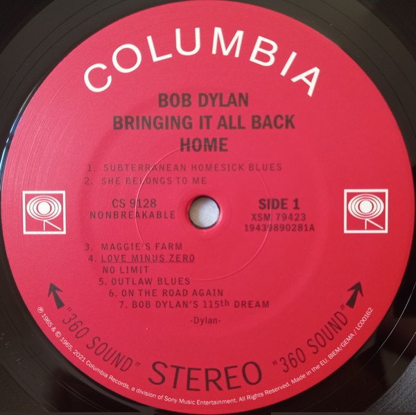 Bob Dylan - Bringing It All Back Home (LP, Album, RE) - Image 3