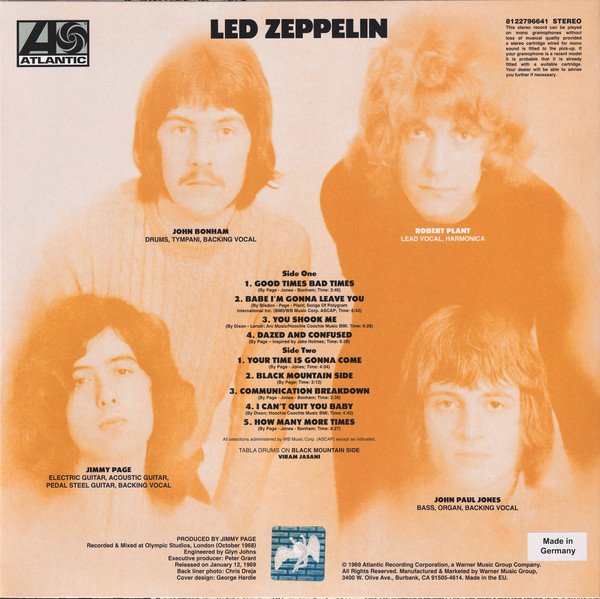 Led Zeppelin - Led Zeppelin (LP, Album, RE, RM, 180) - Image 2