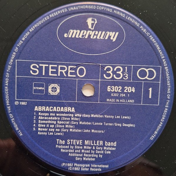 The Steve Miller Band* - Abracadabra (LP, Album) - Image 3