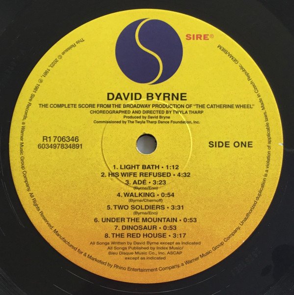 David Byrne - The Complete Score From The Broadway Production Of "The Catherine Wheel" (2xLP, Album, RSD, RE) - Image 3
