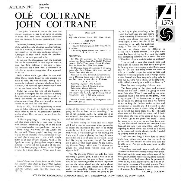 John Coltrane - Olé Coltrane (LP, Album, Mono, Ltd, RE, Cle) - Image 2