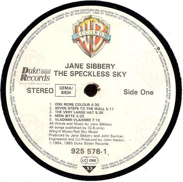 Jane Siberry - The Speckless Sky (LP, Album, RE) - Image 3
