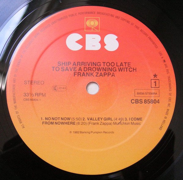 Zappa* - Ship Arriving Too Late To Save A Drowning Witch (LP, Album) - Image 3