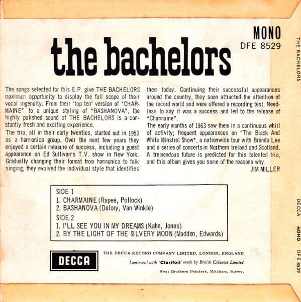 The Bachelors - The Bachelors (7", EP, Mono) - Image 2