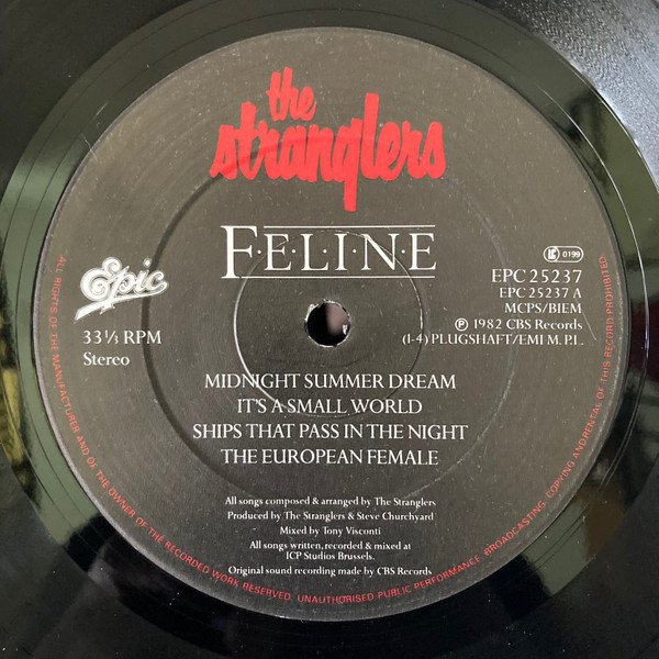 The Stranglers - Feline (LP, Album, Emb) - Image 3