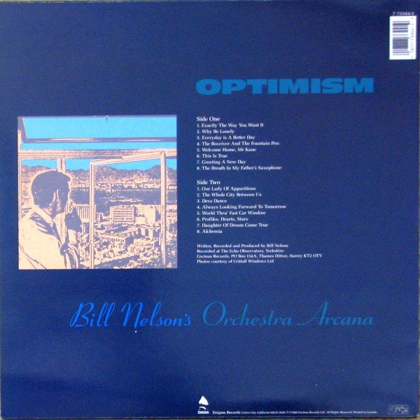 Bill Nelson's Orchestra Arcana* - Optimism (LP, Album) - Image 2