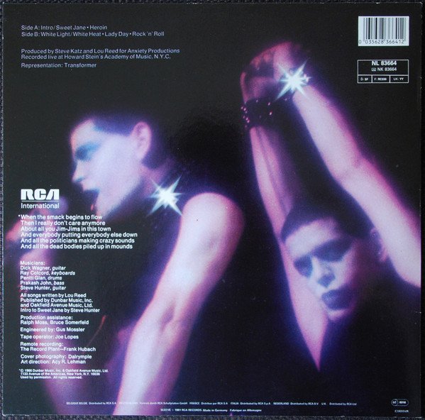 Lou Reed - Rock 'N' Roll Animal (LP, Album, RE) - Image 2