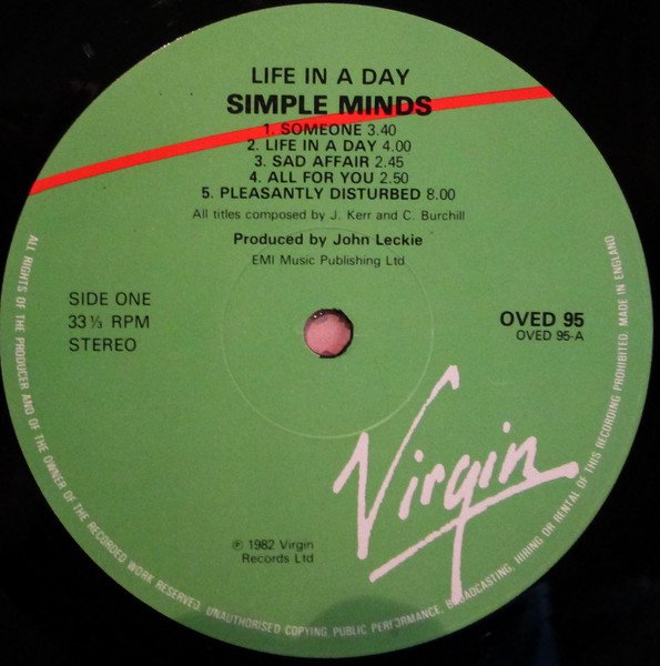 Simple Minds - Life In A Day (LP, Album, RE) - Image 3