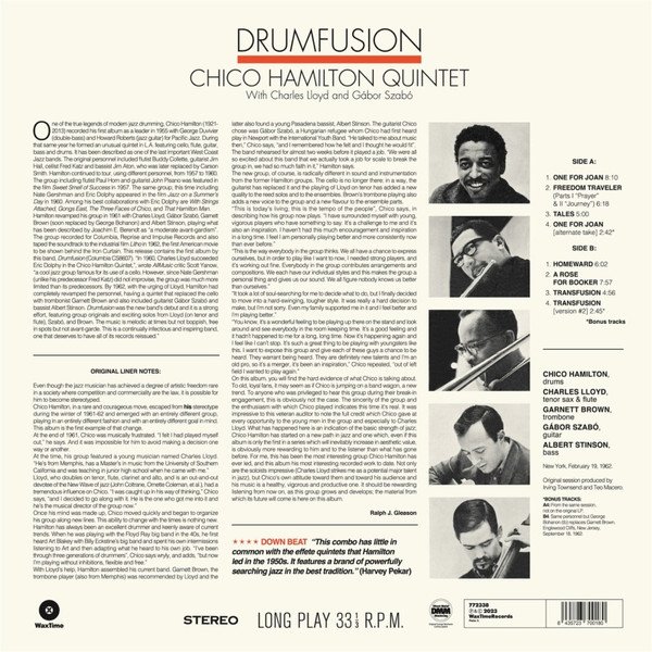 The New Dynamic Chico Hamilton Quintet* - Drumfusion (LP, Album, RE) - Image 2