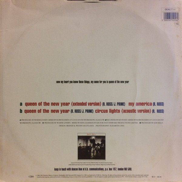 Deacon Blue - Queen Of The New Year (12", Single) - Image 2