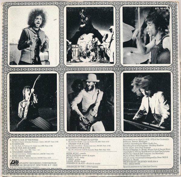 The J. Geils Band - "Live" Full House (LP, Album, RE) - Image 2