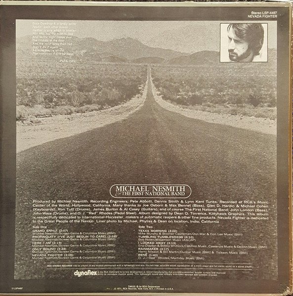 Michael Nesmith & The First National Band - Nevada Fighter (LP, Album, Roc) - Image 2