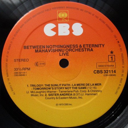 Mahavishnu Orchestra - Between Nothingness & Eternity (LP, Album, RE) - Image 3