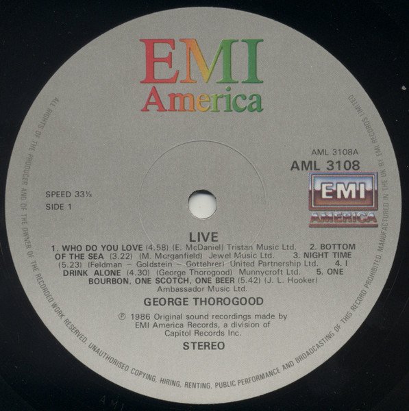 George Thorogood & The Destroyers - Thorogood Live (LP, Album) - Image 3