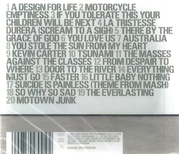 Manic Street Preachers - Forever Delayed (The Greatest Hits) (CD, Comp) - Image 2