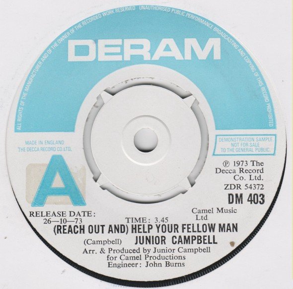 Junior Campbell - (Reach Out An) Help Your Fellow Man (7", Single, Promo)