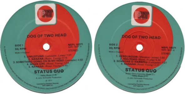 Status Quo - Dog Of Two Head (LP, Album, RE) - Image 2