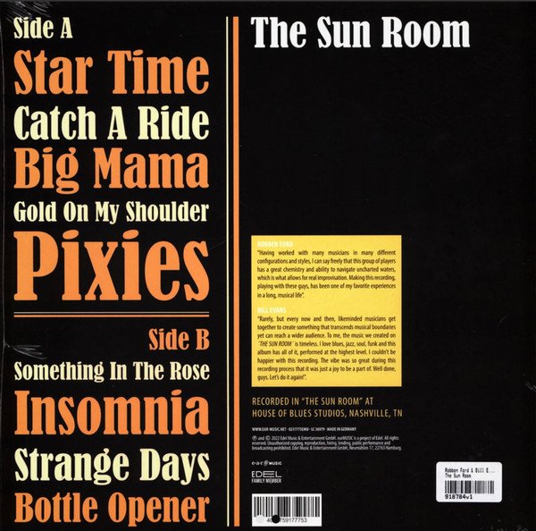 Robben Ford & Bill Evans (3) With Keith Carlock, James Genus - The Sun Room (LP, Album, RE) - Image 2