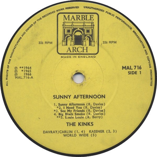 The Kinks - Sunny Afternoon (LP, Comp, Mono) - Image 3