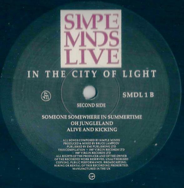 Simple Minds - Live In The City Of Light (2xLP, Album) - Image 3