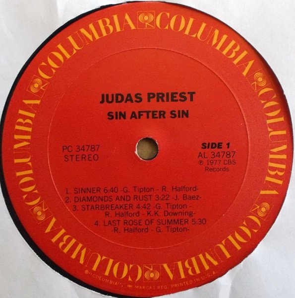 Judas Priest - Sin After Sin (LP, Album, San) - Image 3