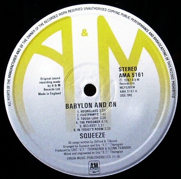 Squeeze (2) - Babylon And On (LP, Album, DMM) - Image 3