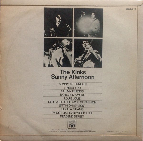 The Kinks - Sunny Afternoon (LP, Comp, Mono) - Image 2
