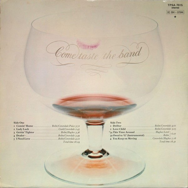 Deep Purple - Come Taste The Band (LP, Album, Gat) - Image 3