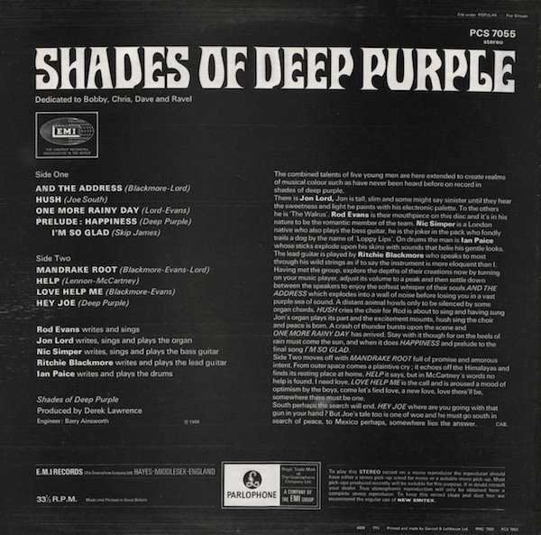 Deep Purple - Shades Of Deep Purple (LP, Album, RP) - Image 2