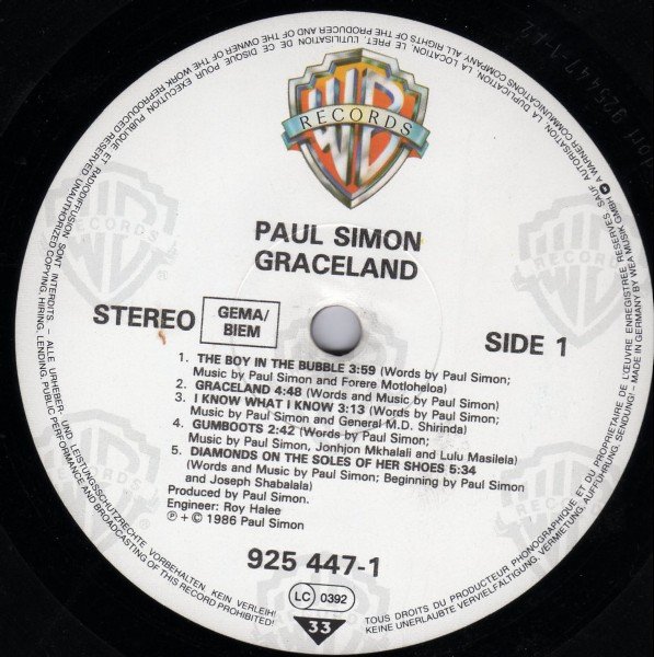 Paul Simon - Graceland (LP, Album) - Image 3