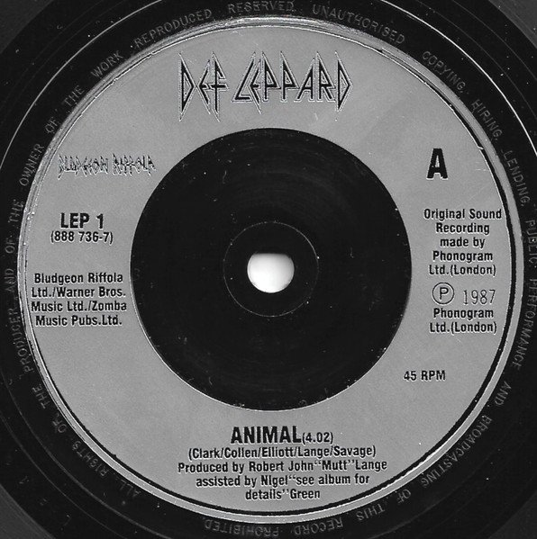 Def Leppard - Animal (7", Single, Sil) - Image 3