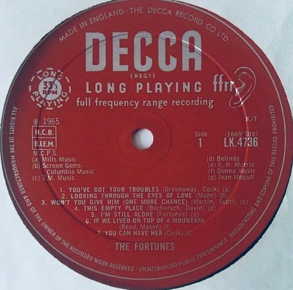 The Fortunes - The Fortunes (LP, Album, Mono) - Image 3