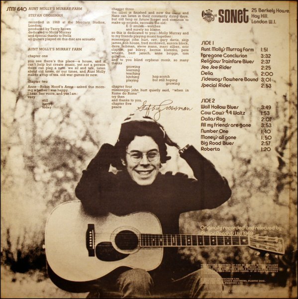 Stefan Grossman - Aunt Molly's Murray Farm (LP, Album, RE) - Image 2