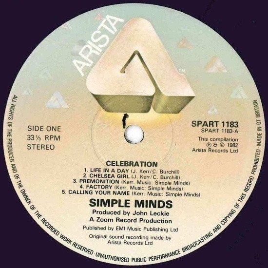 Simple Minds - Celebration (LP, Comp) - Image 3