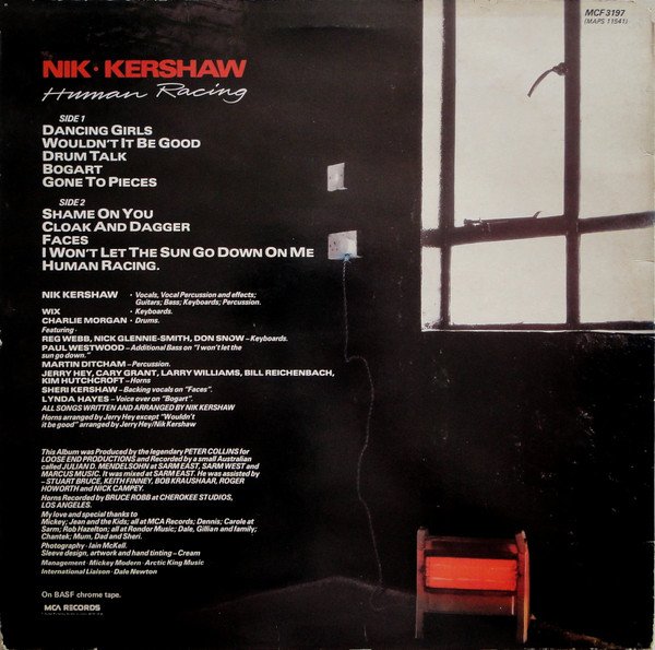 Nik Kershaw - Human Racing (LP, Album) - Image 2