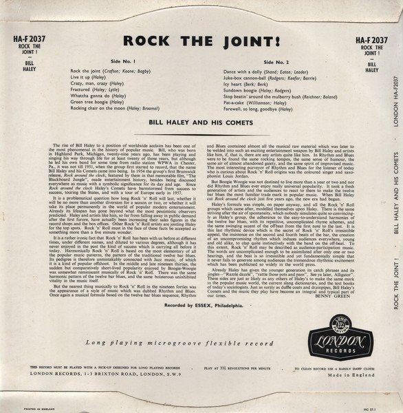 Bill Haley And His Comets - Rock The Joint (LP, Album, Mono) - Image 2