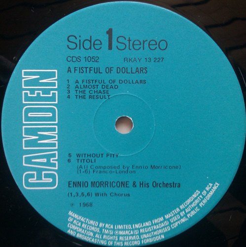 Ennio Morricone - Music From The Original Sound Tracks Of "A Fistful Of Dollars" & "For A Few Dollars More" (LP, Comp, RE) - Image 3