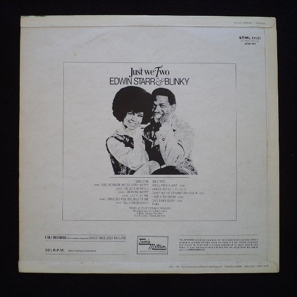 Edwin Starr & Blinky - Just We Two (LP, Album) - Image 2