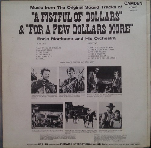 Ennio Morricone - Music From The Original Sound Tracks Of "A Fistful Of Dollars" & "For A Few Dollars More" (LP, Comp, RE) - Image 2
