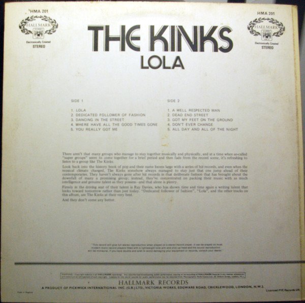 The Kinks - Lola (LP, Comp) - Image 2
