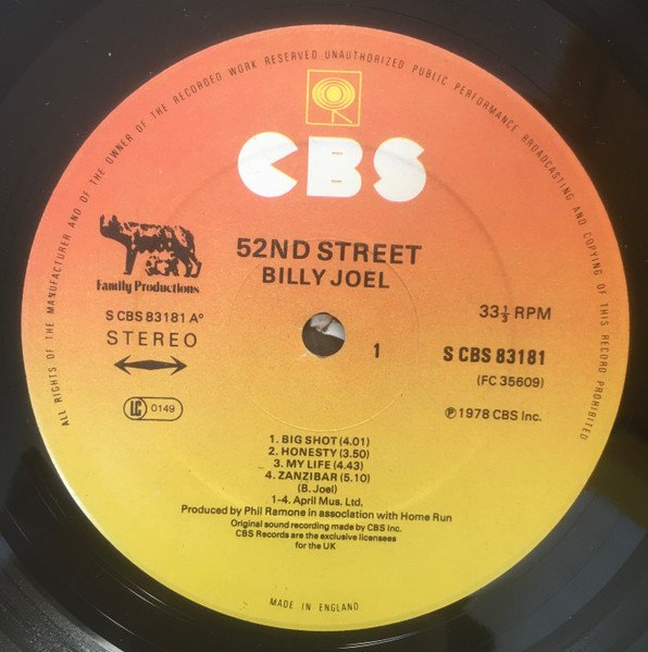 Billy Joel - 52nd Street (LP, Album) - Image 3