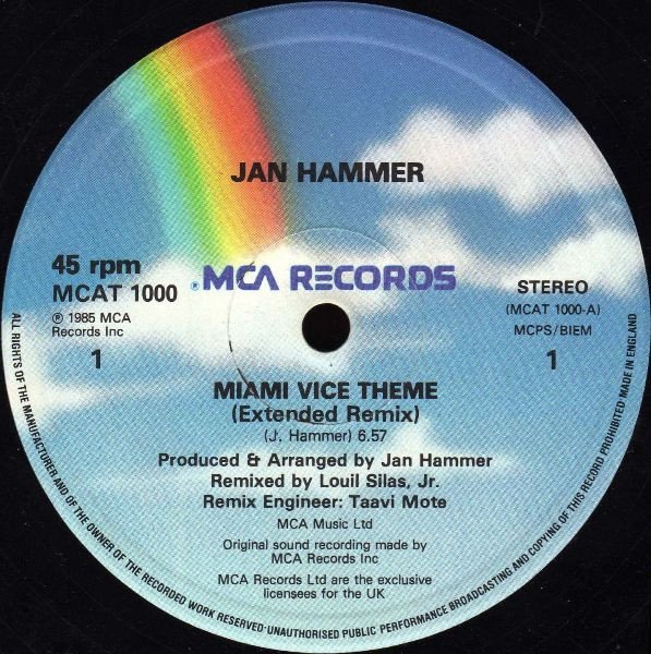 Jan Hammer - Miami Vice Theme (12", Single) - Image 3