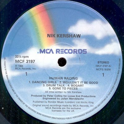 Nik Kershaw - Human Racing (LP, Album) - Image 3